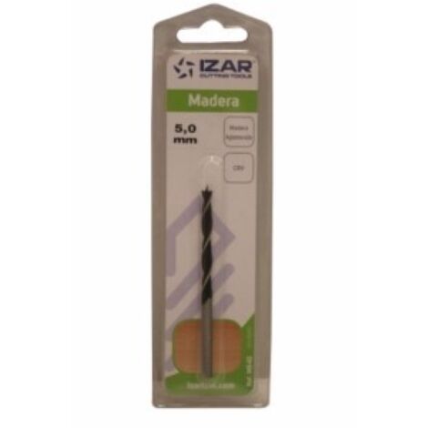 Broca mad espiral 3 puntas 05,00mm m640 izar