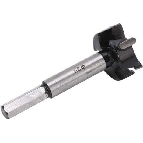 Broca para bisagras de 35 mm, broca Forstner de 3 filos afilada y eficiente de carburo cementado para muebles y madera.