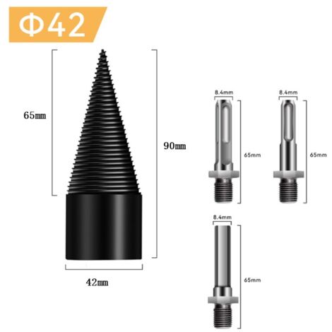 Broca para cortar madera de 42 mm, con 3 mangos, cuadrada, redonda y hexagonal, para cortar madera.