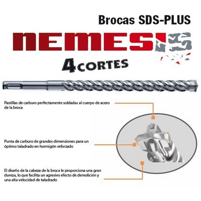 

B-14249 - Broca para hormigon 4 cortes sds-plus nemesis 16x600 mm - Makita