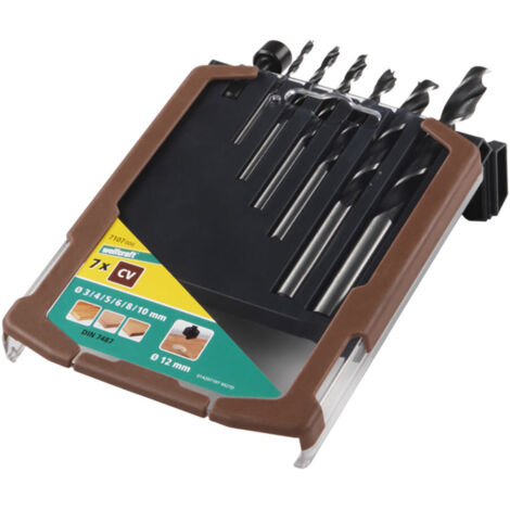 Broca para madera, ø3-10mm, juego 7 piezas