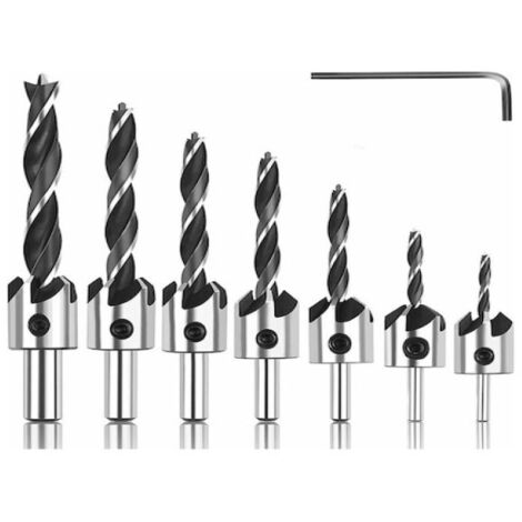 Broca para madera Mufunye, broca avellanadora, broca avellanadora cónica de acero HSS, broca para madera de alta velocidad con llave hexagonal, herramienta de chaflán, 3 4 5 6 7 8 10 mm, Guazhuni, jue