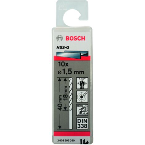 Broca para metal HSS-G DIN 338 15 x 18 x 40 mm  BOSCH 2608595050