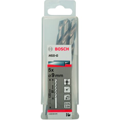 Broca para metal HSS-G DIN 338 9 x 81 x 125 mm  BOSCH 2608595075