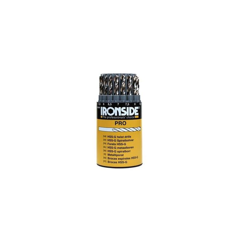 

Broca Para Metal Hss Profesional Din 338 Juego De 19 Piezas. Diam. 1 A 10 Mm - Ironside
