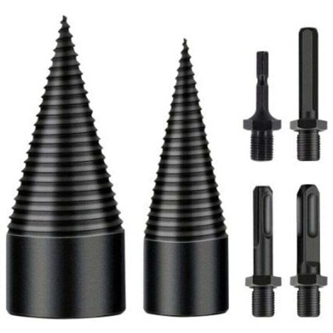 Broca para partir madera XU, 32 mm + 42 mm, broca cónica con 4 mangos, broca para partir madera, astillador de madera cónico, broca para taladrar madera para taladro eléctrico