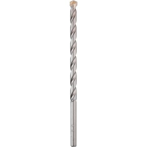 Broca para taladrar paredes Ø 10 mm, longitud 200 mm, con inserto de carburo robusto, broca helicoidal sin virutas, superficie granallada y vástago redondo, según ISO 5468