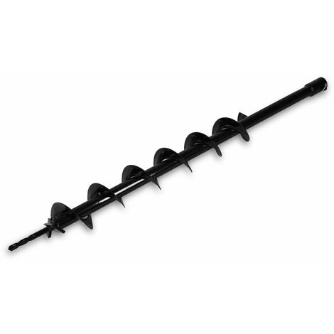Broca para tierra acero 80mm Ø 800mm largo taladro jardín tornillo 45° EBERTH
