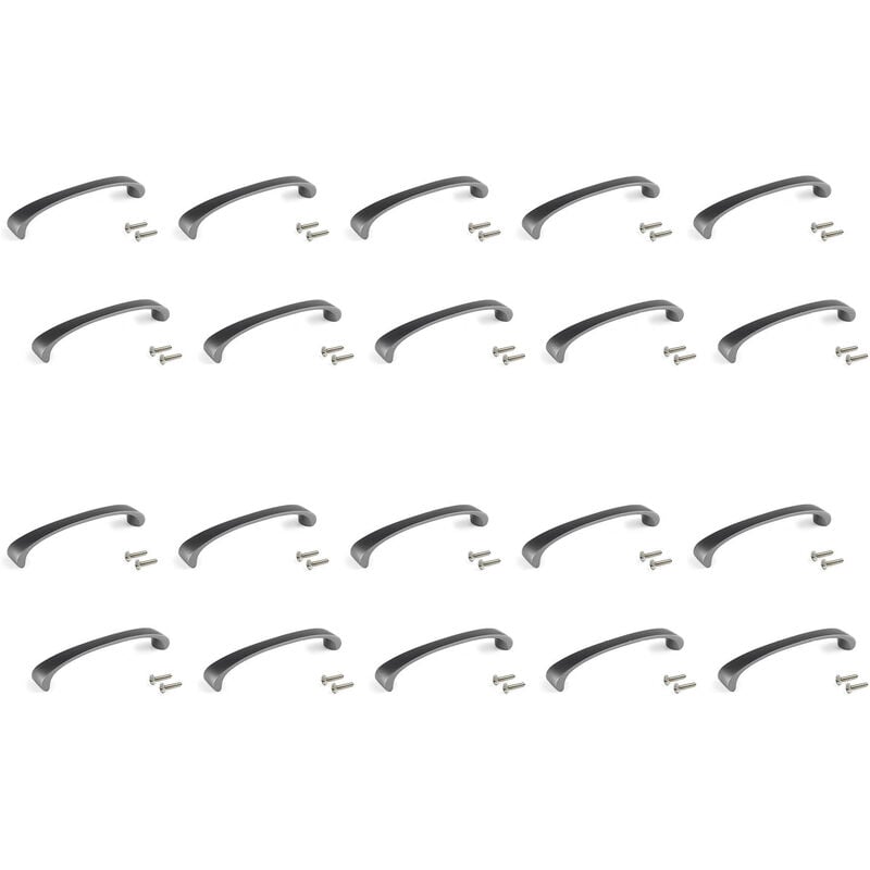Emuca - Lote de 20 tiradores para mueble Kyoto, L142mm, intereje 128mm, Zamak, Titanio