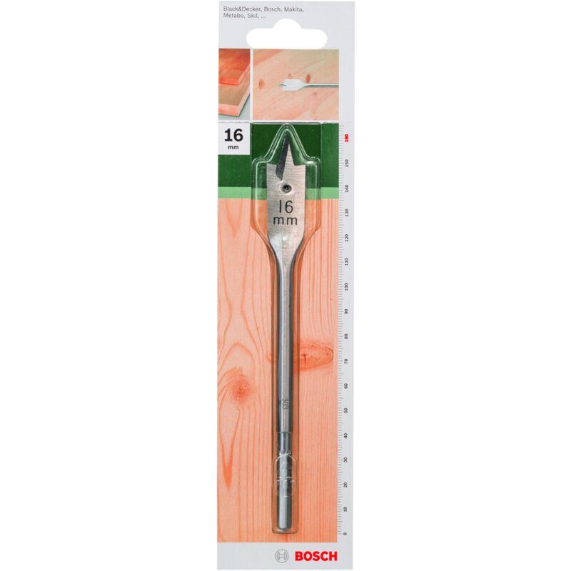 

BOSCH 2609255262 Broca fresadora plana, hexagonal Ø 16,0 mm- L- 160 mm