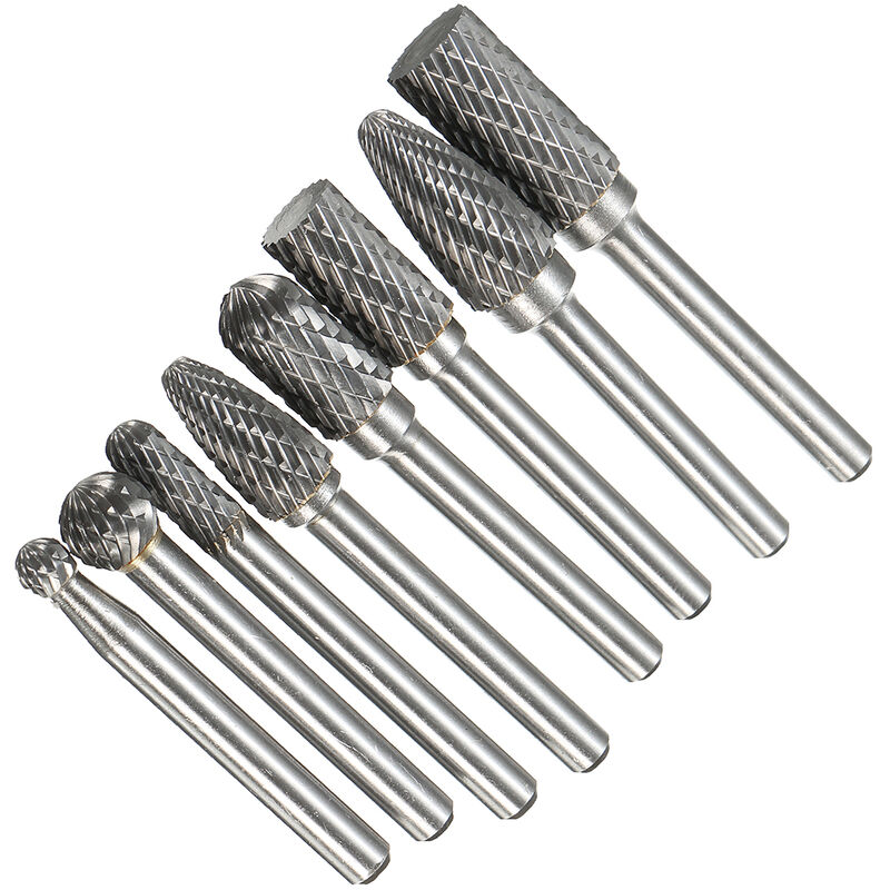 

Broca rotativa de carburo de tungsteno de 1/4 `` de 8 piezas, pulido de desbarbado, Mohoo