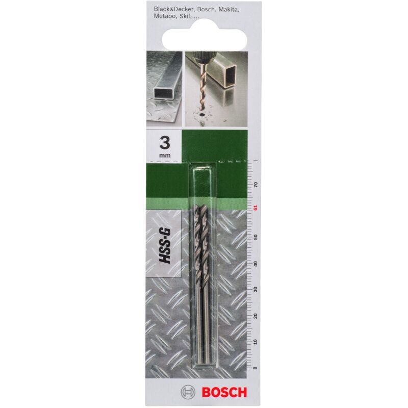 

BOSCH 2609255038 Broca para metal HSS-G, DIN 338 Ø 3,0 mm- L- 61 mm
