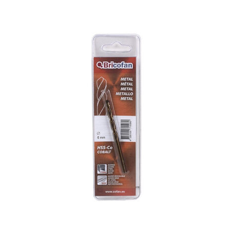 Brocas Bricofan HSS CO (Cobalto) Blíster para hierros y aceros envasados                 Ø 6.1mm - 1 Und