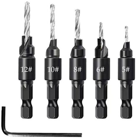Brocas de acero de alta velocidad, sierras de corona para carpintería, varios tamaños, brocas helicoidales, brocas avellanadoras de vástago hexagonal, punzones, herramientas para trabajar la madera, e
