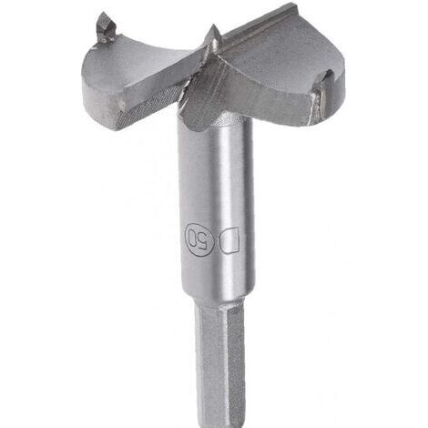 Brocas de carburo de tungsteno de 50 mm para madera, brocas de sierra de corona, brocas de perforación para carpintería, color gris, con brocas, 1 pieza.