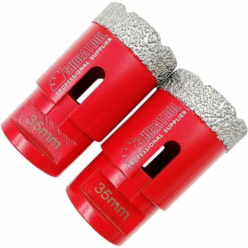 Brocas de Diamante 2 Piezas Brocas de 35 mm con Rosca M14 para Perforación en Seco en Porcelánico Granito Mármol