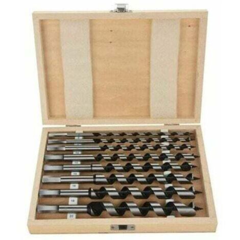 Brocas helicoidales para madera HSS, juego de 8 brocas helicoidales de acero al carbono con longitud de 230 mm y diámetro de 6 mm, 8 mm, 10 mm, 12 mm, 14 mm, 16 mm, 18 mm y 20 mm.