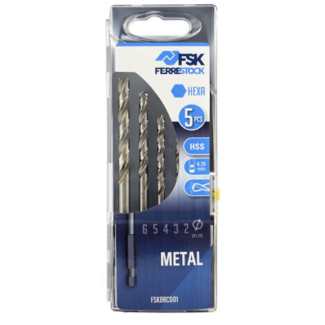 Brocas hexagonales ferrestock fsbrc001 HSS 2-6 mm 5 unidades