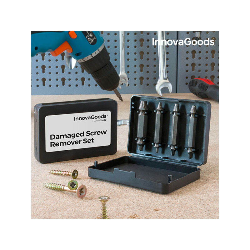 

Brocas para Extraer Tornillos Dañados InnovaGoods (Pack de 4)