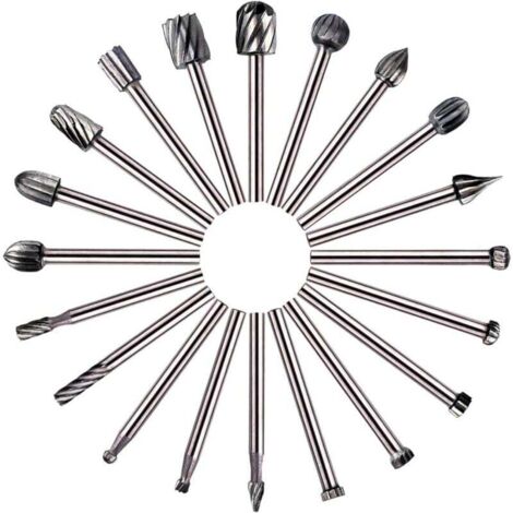 Brocas para fresadora rotativa - 20 brocas HSS para fresado de madera con vástago de 3 mm para Dremel/accesorios para herramientas rotativas, carpintería y grabado.