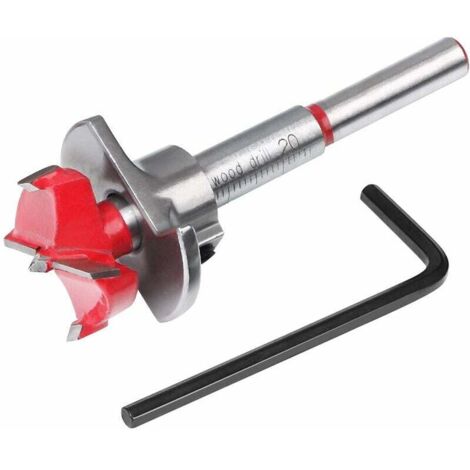 Brocas para madera, Ø 20 mm, posicionamiento ajustable, sierra de corona de carburo cementado con tope de profundidad (rango de profundidad: 1040 mm)