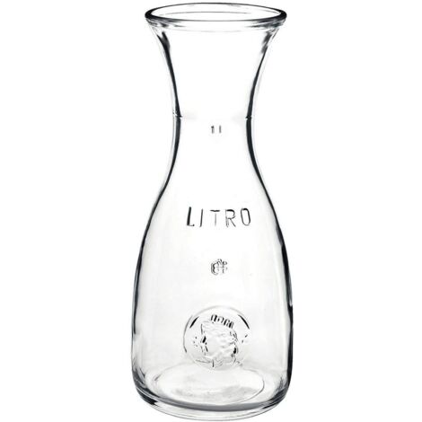 BROCCA CARAFFA IN VETRO COLLO D'OCA PER ACQUA E VINO MISURA 1000 ML