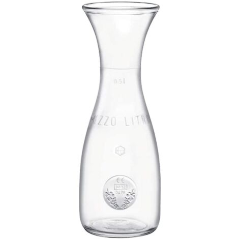 BROCCA CARAFFA IN VETRO COLLO D'OCA PER ACQUA E VINO MISURA 500 ML