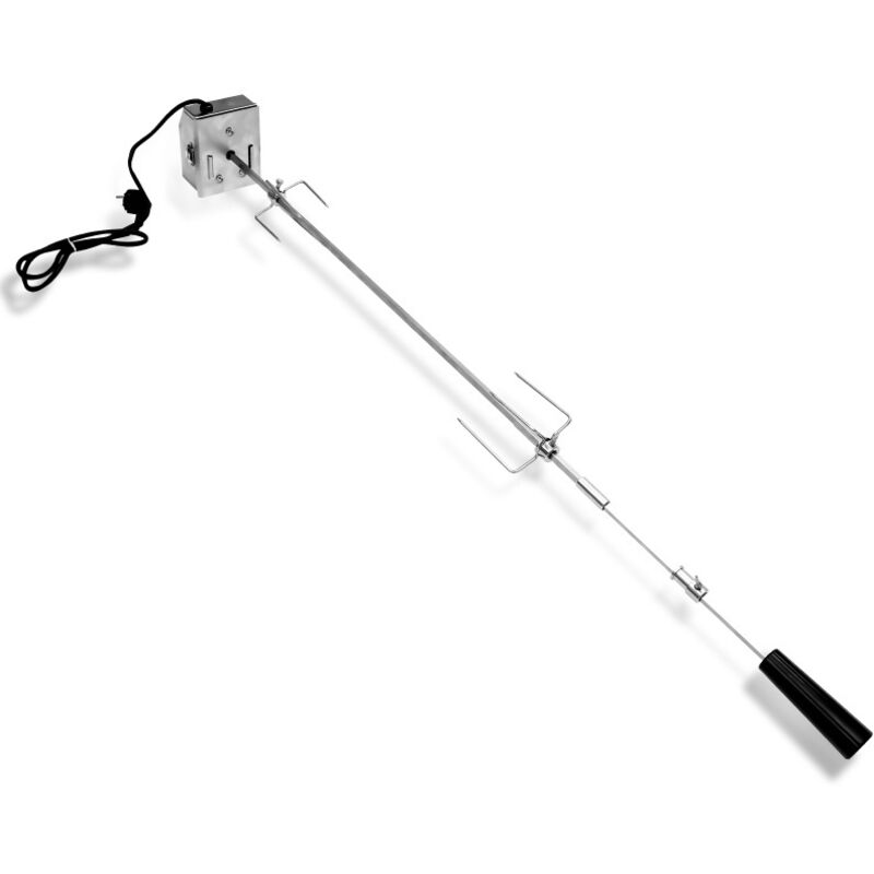 Randaco - bbq Tournebroche avec Moteur Rôtissoire 117CM 220-240V Électrique Automatique Rotatif en Acier Inoxydable pour Grill Barbecue