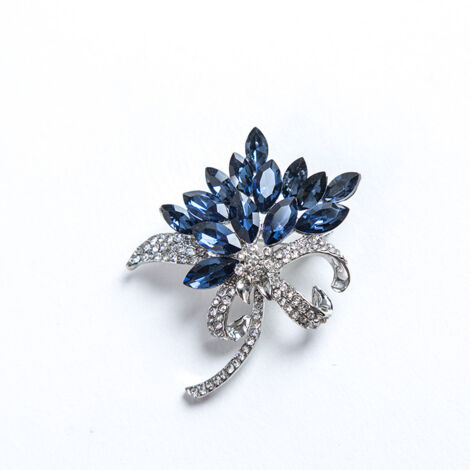 Broche en cristal strass, grande broche en alliage de fleurs, broche de forme décorative