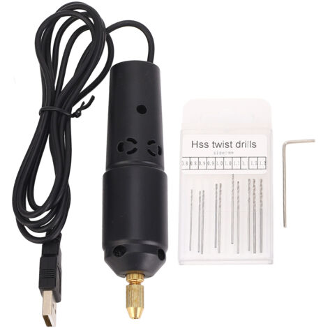 Broche étau perceuse à main USB Micro électrique pour résine plastique bois fabrication de bijoux 5V 2A