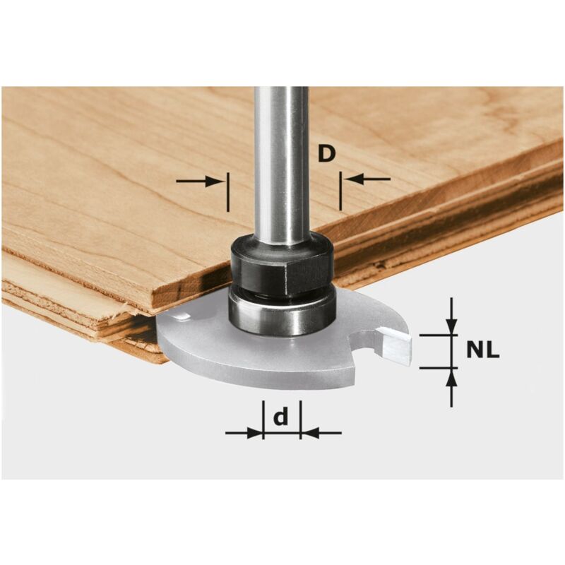 Festool - S8 1,5-5 KL16 Broche de fraisage 43 x 6 x 16 mm ( 499803 ) convient pour le rainurage en association avec des fraises à rainurer