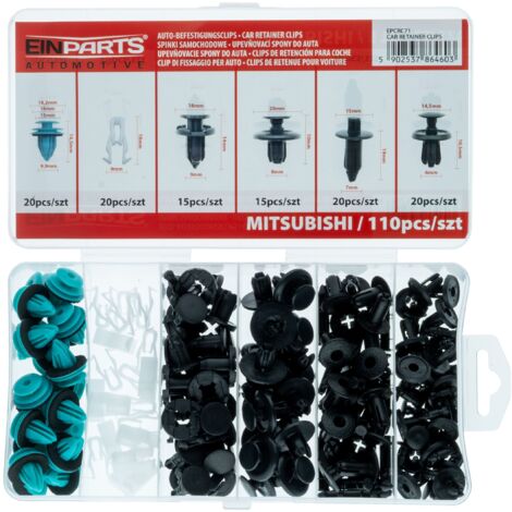 Broches et clips dédiés à Mitsubishi - Ensemble de 110 pièces.