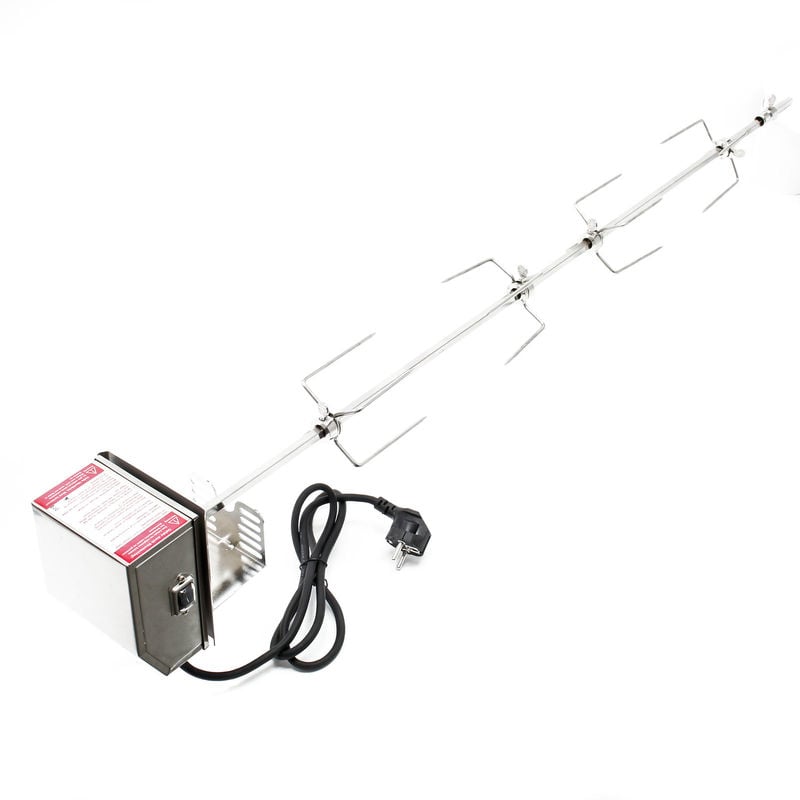 

Pincho BBQ grill 112cm Acero inoxidable Con 4 agujas de carne Pincho giratorio Brocheta parrilla