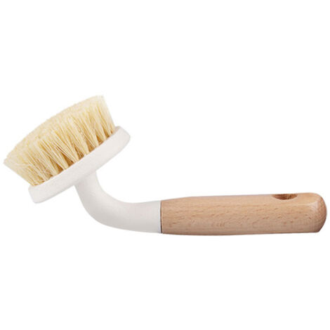 Brochette de Lavage Sisal avec Manche Bois et Trou pour Suspension, Nettoyeur Multifonction Pour Casseroles, Pots et Comptoirs