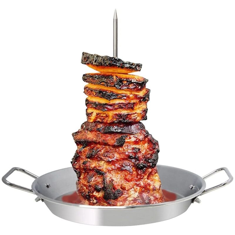 Tlily - Brochette Verticale pour Grill-Al Pastor Brochette Verticale BréSilienne pour Tacos Al Pastor, Shawarma, Kebabs,