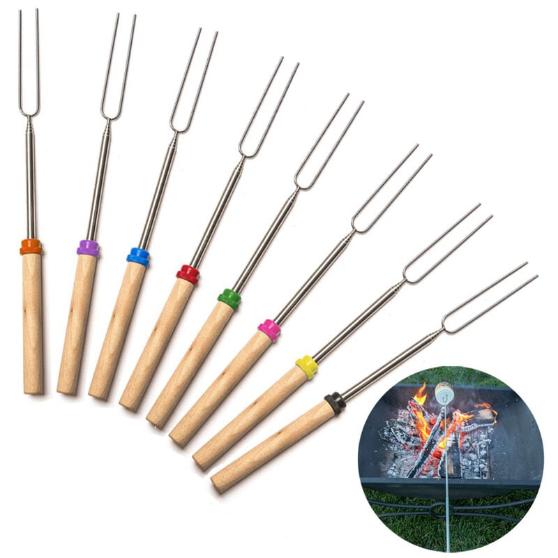 Brochettes pour Barbecue inox, Accessoire Barbecue, Pique a Brochette, Pic a Brochette, Ustensile Barbecue, Barbecook Kebab (8, Couleur)