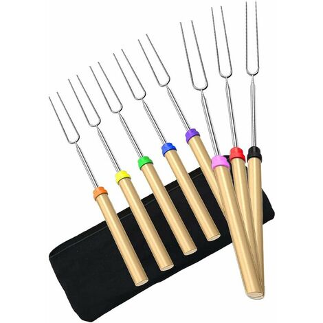 Brochette de barbecue en acier inoxydable en métal 16pcs, , bâtons shish  kebob réutilisables de 14 pouces