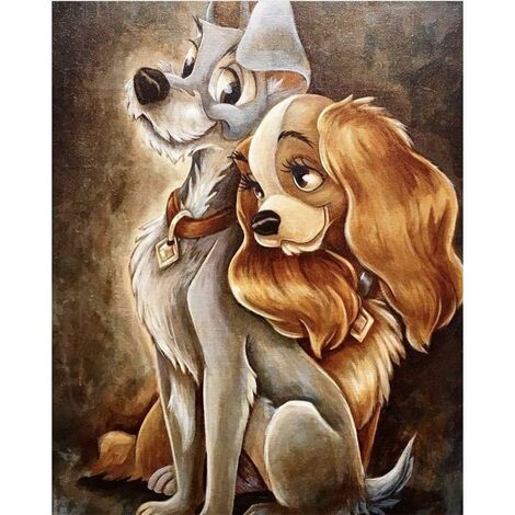 Broderie Diamant Adulte 5D Diamond Painting Complet Kit Peinture Diamant DIY 5D Diamond Painting pour la Décoration à la Maison，Chiot de Dessin Animé