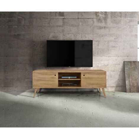BRODY - mobile porta tv moderno in abete spazzolato naturale