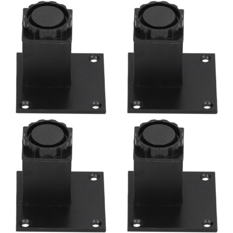 BROLEO Pied de Support de canapé, Pied de Meuble, Noir Réglable pour canapé, Meuble, canapé, Matériel de Meubles de canapé (Pieds d'armoire carrés 60 mm - Noir)
