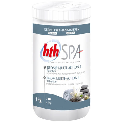 Brome 4 actions pour spa 1 kg - HTH - Blanc