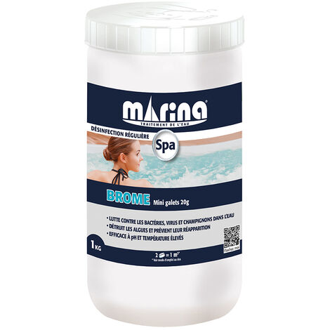 Brome en galets pour spa 1 kg - Marina Spa - Blanc