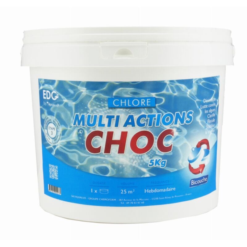 Aqualux - Brome permanent, pastilles 20gr, seau de 5KG, edg 202150