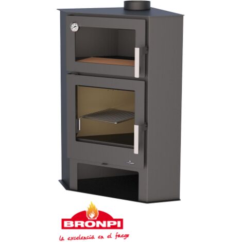 BRICOSOL ESTUFA DE LEÑA CON HORNO BRONPI MODELO LERMA-H