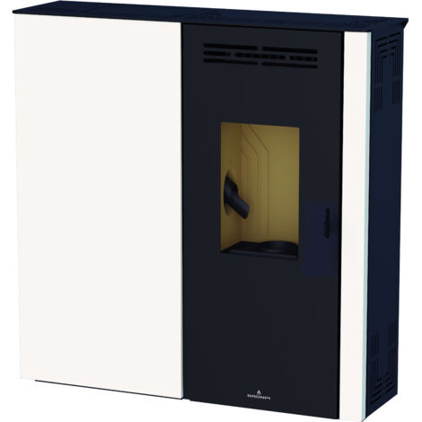 BRONPI - Estufa de Pellet Extraplana Color Marfil Modelo LUPE-MF de 9 kW
