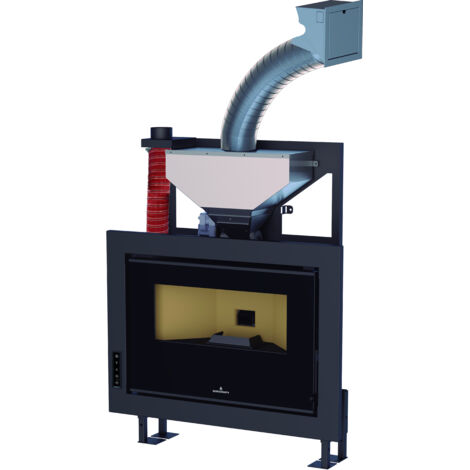 BRONPI - Insertable de Pellet Extraplano con Carga Superior Modelo BRUNO-SLIM de 9 kW