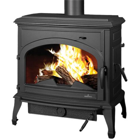 Bronpi – Poêle à bois en fonte ETNA 11.3 kW – Foyer en fonte – Volume de chauffe 250 m³ – Sortie des fumées arrière/supérieur – Classe A+