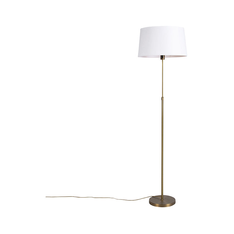 Floor Lamp Bronze with 45cm White Linen Shade - Parte
