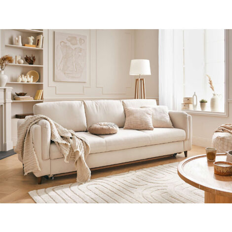 Brooke – 3-sitzer sofa – mit schlaffunktion – aus samt - beige