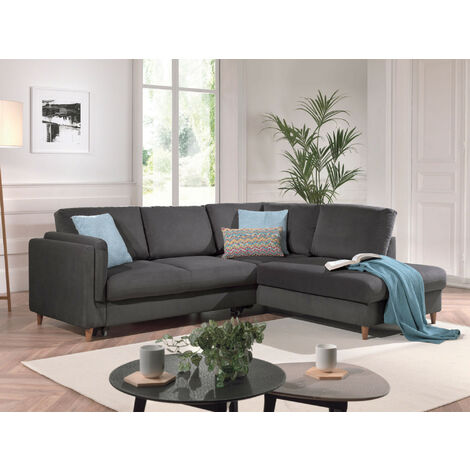 Brooke - canapé d'angle droit - convertible - 5 places - en velours
